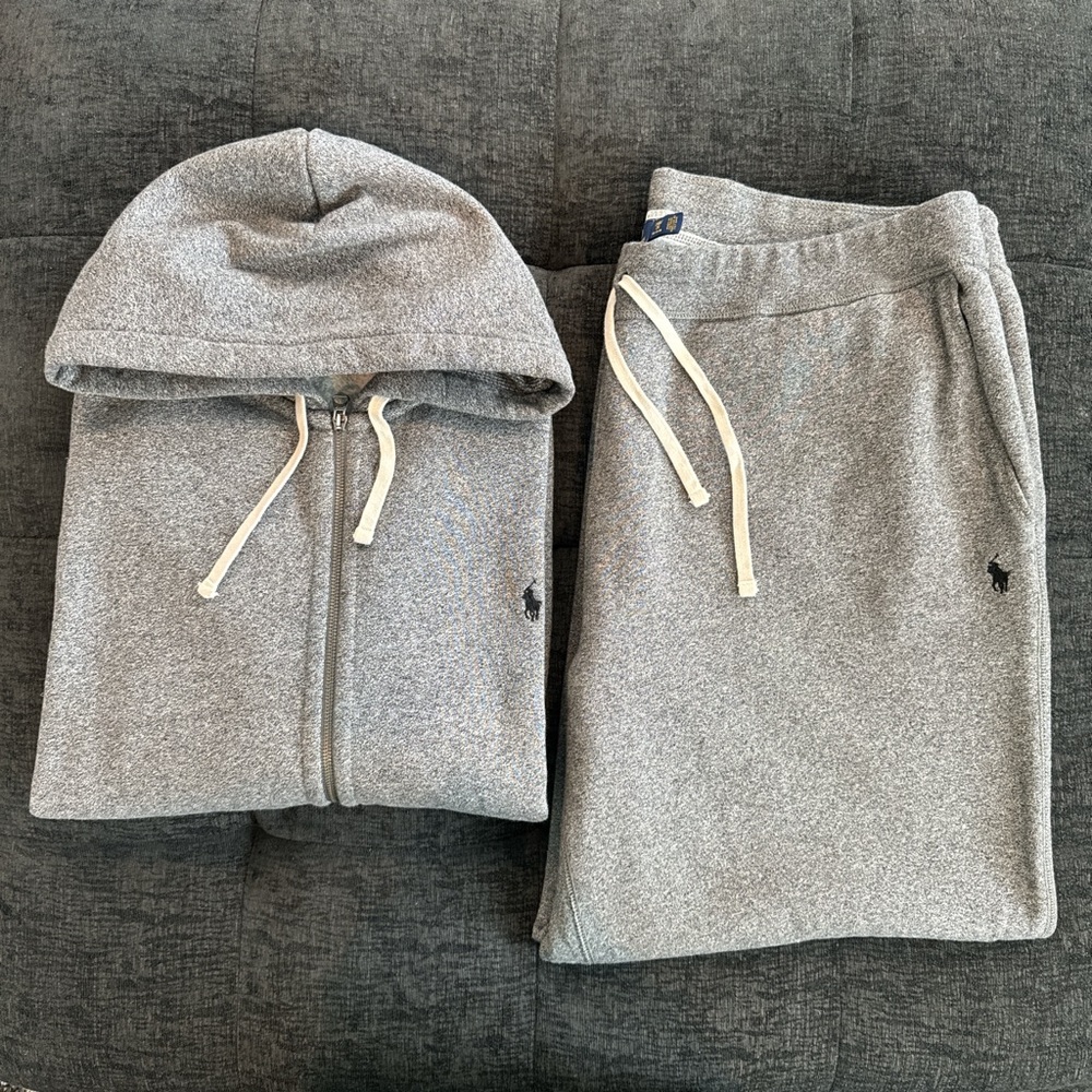 Grey/Black Polo Ralph Lauren Sweatsuit. Hoodie 3X Pants 2X